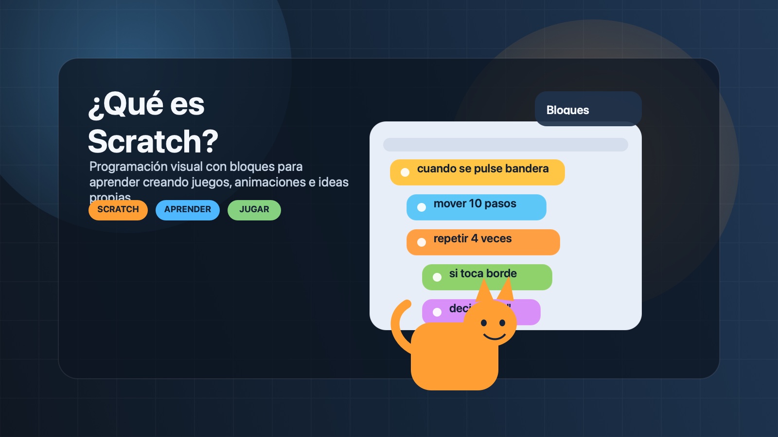 Ilustración editorial sobre qué es Scratch y para qué sirve