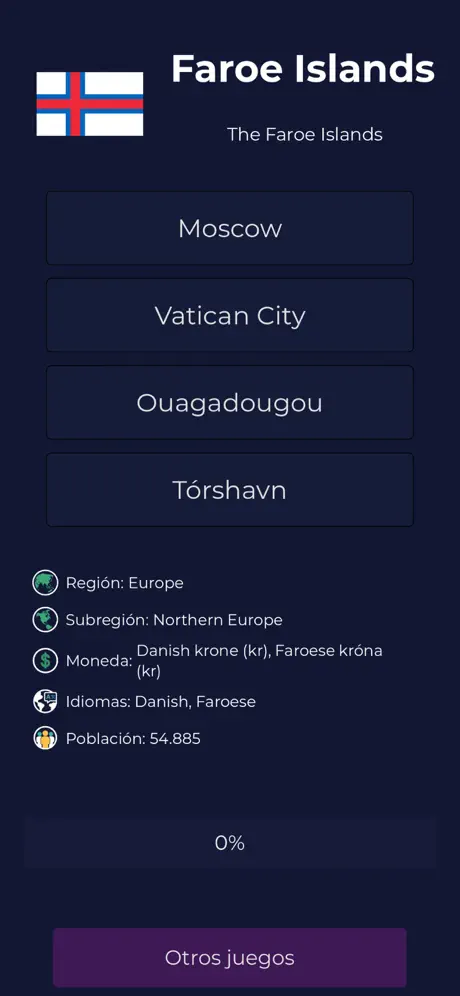 Pantalla de estadísticas y progreso en la app
